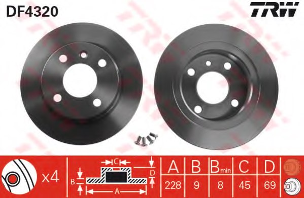 TRW DF4320 Brake Disc